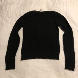 Aqua Cashmere Cableneck Sweater